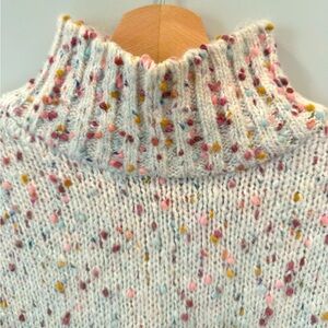 Loft chunky cream and multi color speckled sweater